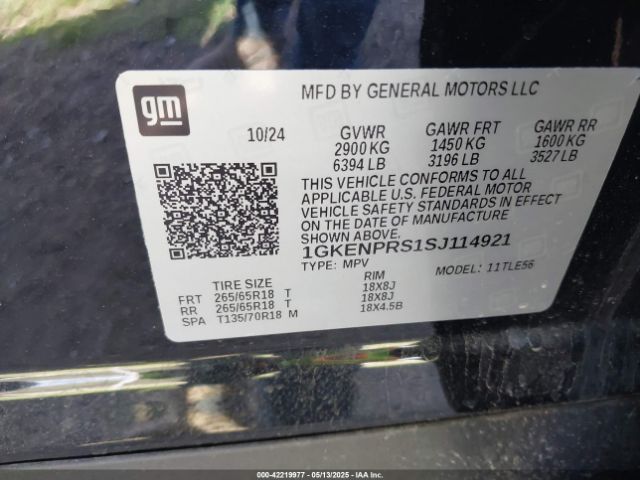 1GKENPRS1SJ114921 GMC lk0