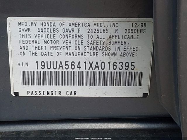 1999 ACURA TL 19UUA5641XA016395 Photo 8