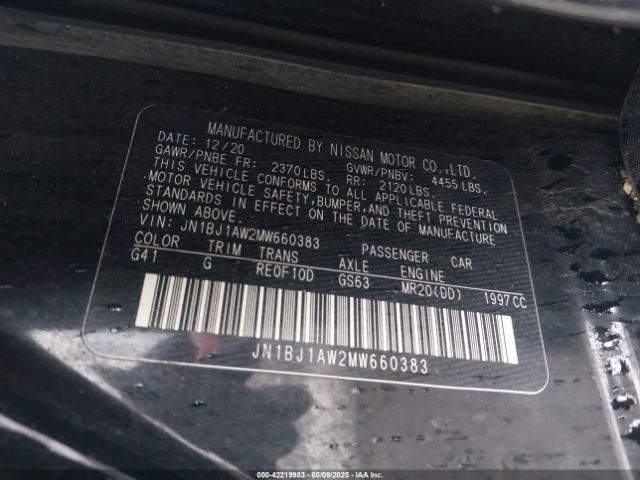 JN1BJ1AW2MW660383 Nissan Rogue Sport S Awd Xtronic Cvt