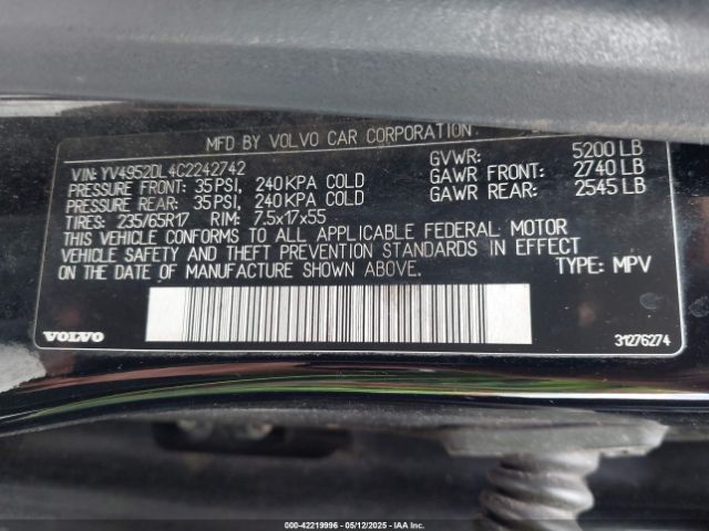 2012 VOLVO XC60 YV4952DL4C2242742 Photo 8