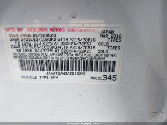 2010 MITSUBISHI OUTLANDER JA4AT2AW3AZ013391 Photo 8