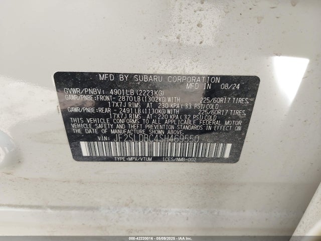 Subaru na 2025 JF2SLDBC4SH469550 Image 9