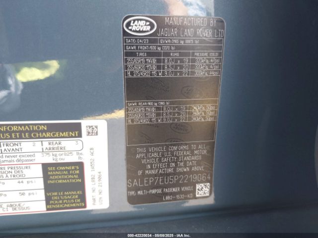 2023 LAND ROVER DEFENDER SALEP7EU5P2219064 Photo 8
