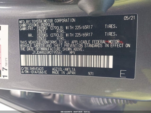 JTJDARBZ6M2195561 Lexus 8ar-fts