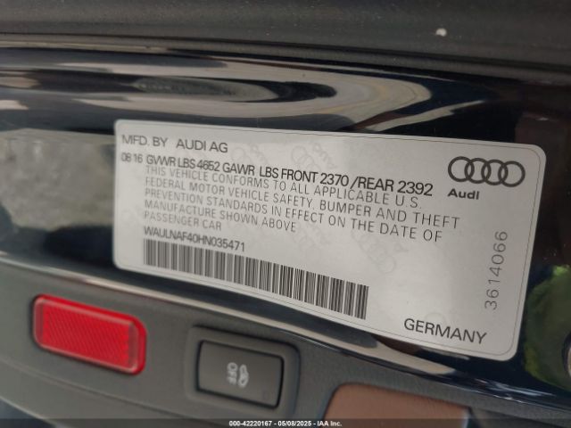 2017 AUDI A4 WAULNAF40HN035471 Photo 8