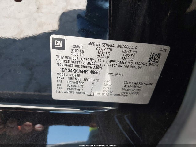 2017 CADILLAC ESCALADE ESV 1GYS4KKJ6HR140862 Photo 8