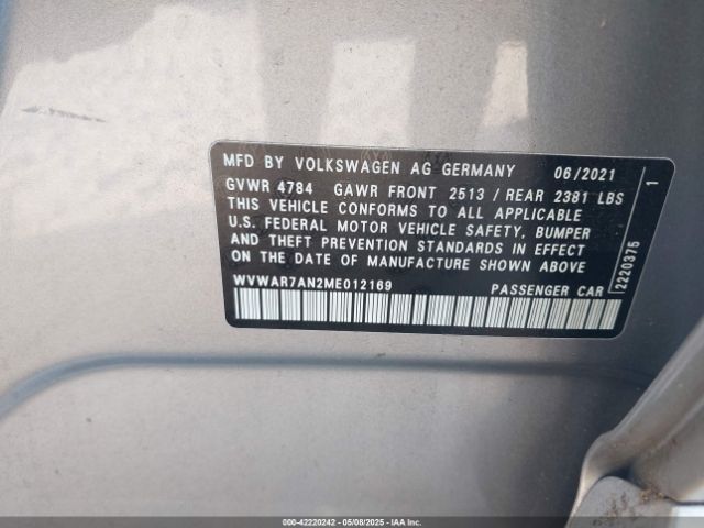 2021 VOLKSWAGEN ARTEON WVWAR7AN2ME012169 Photo 8