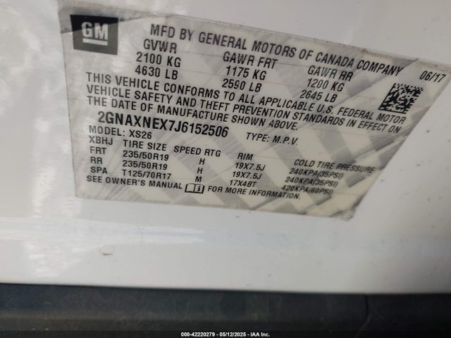 2GNAXNEX7J6152506 Chevrolet Equinox Premier