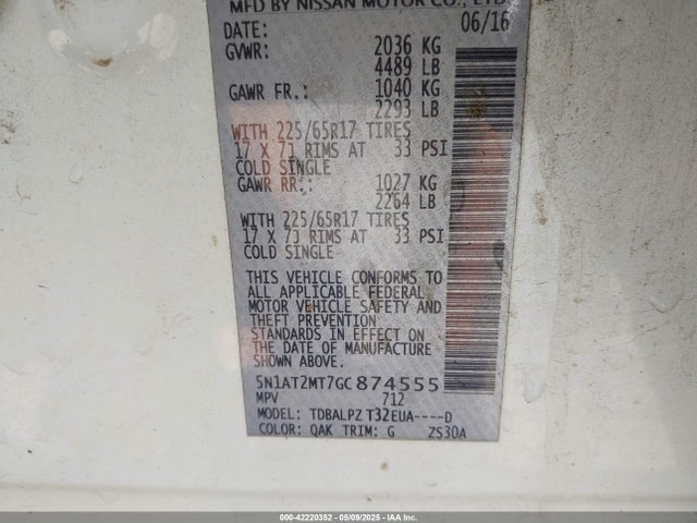 Nissan ROGUE S 2016 5N1AT2MT7GC874555 Image 9
