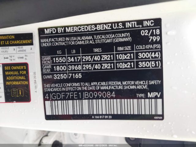 2018 MERCEDES-BENZ AMG GLS 63 4JGDF7FE1JB099084 Photo 8