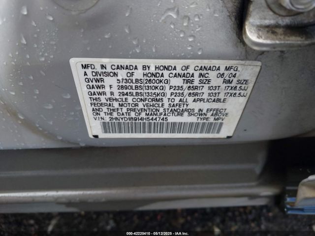 2004 ACURA MDX 2HNYD18914H544745 Photo 8
