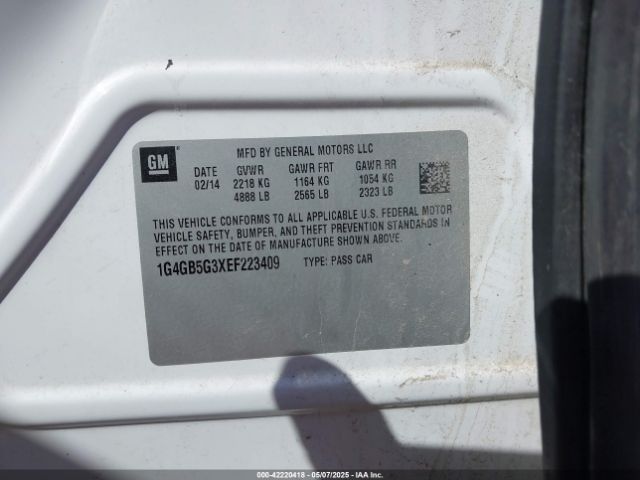 1G4GB5G3XEF223409 Buick Lacrosse Leather Group