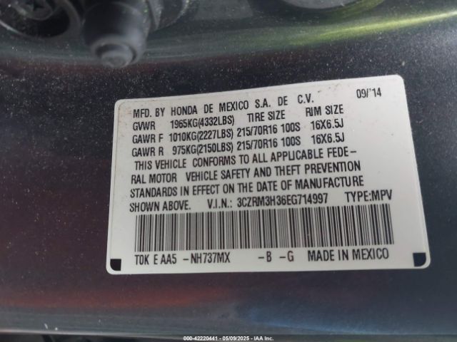 3CZRM3H36EG714997 Honda CR-V LX