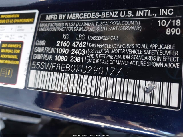 55SWF8EB0KU290177 Mercedes-Benz m264