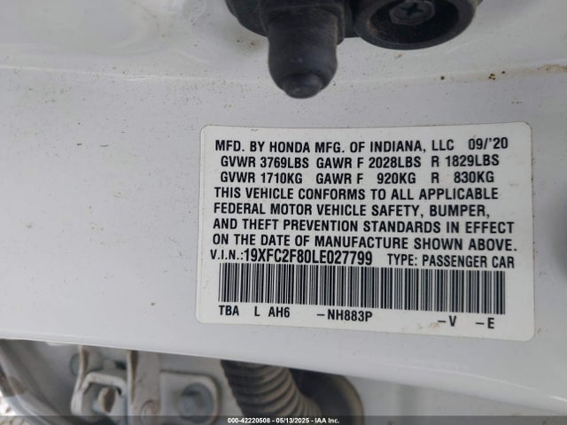 19XFC2F80LE027799 Honda Civic Sport