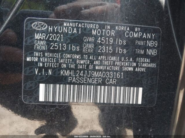 KMHL24JJ9MA033161 Hyundai Sonata Blue