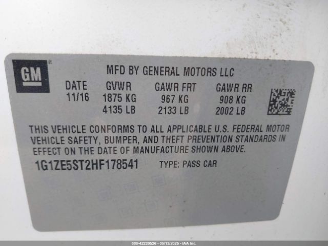2017 CHEVROLET MALIBU 1G1ZE5ST2HF178541 Photo 8
