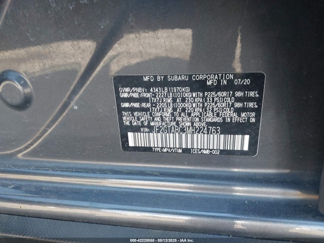 Subaru na 2021 JF2GTABC3MH224763 Image 9