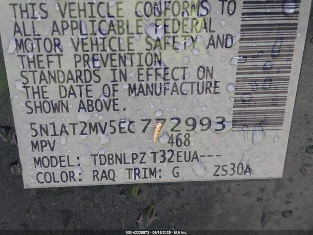 5N1AT2MV5EC772993 Nissan ROGUE S