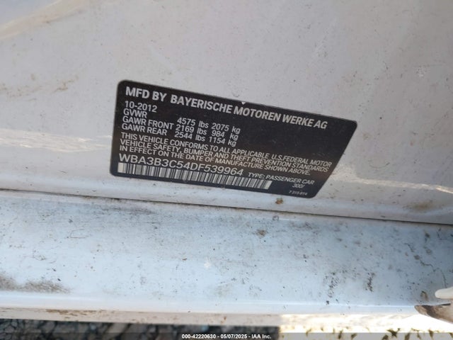 2013 BMW 3 SERIES WBA3B3C54DF539964 Photo 8