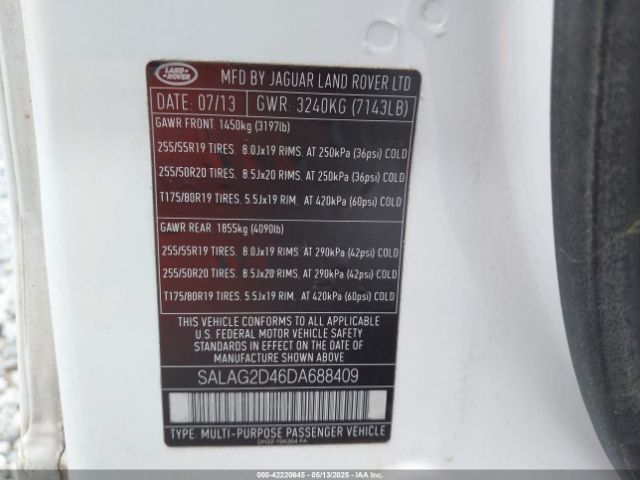 2013 LAND ROVER LR4 SALAG2D46DA688409 Photo 8