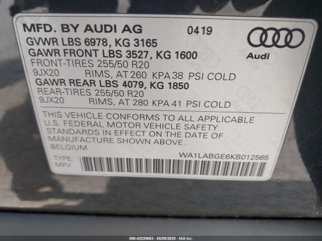2019 AUDI E-TRON WA1LABGE6KB012565 Photo 8