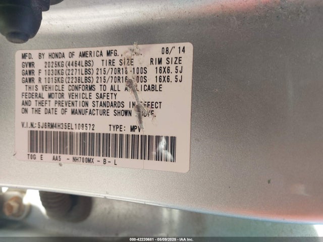5J6RM4H35EL109572 Honda CR-V LX