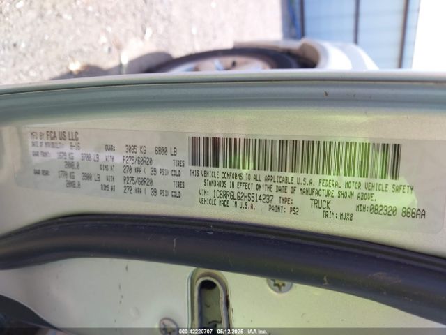 1C6RR6LG2HS514237 RAM 1500 Big Horn  4x2 5'7 Box