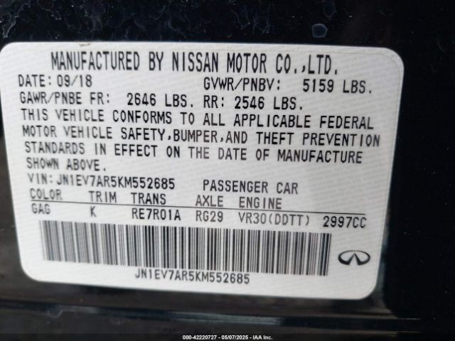 2019 INFINITI Q50 JN1EV7AR5KM552685 Photo 8