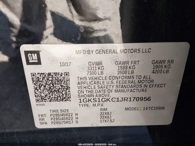 2018 GMC YUKON XL 1GKS1GKC1JR170956 Photo 8