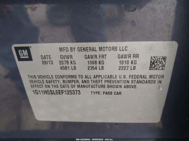 1G11H5SL6EF125373 Chevrolet Malibu 1lz