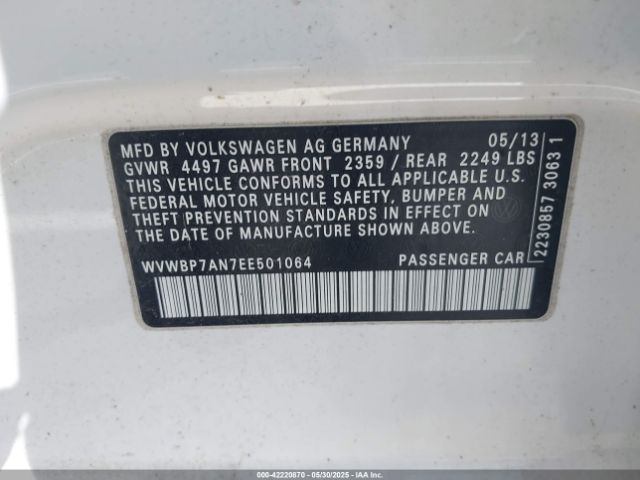 WVWBP7AN7EE501064 Volkswagen CC SPORT