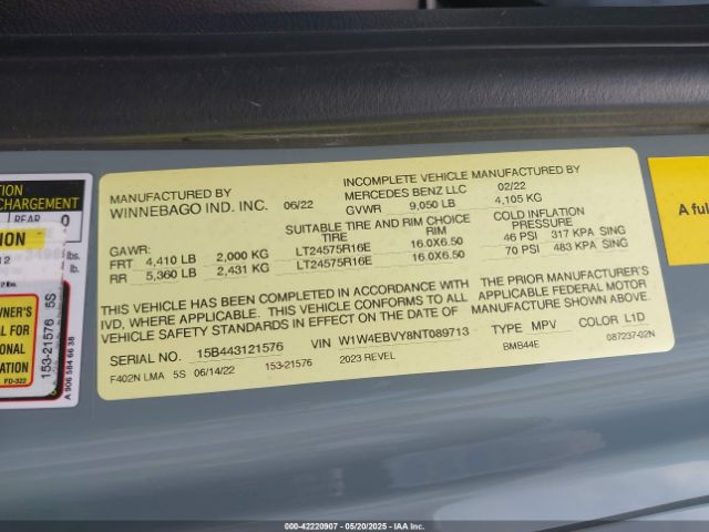 2022 WINNEBAGO WALK-IN VAN W1W4EBVY8NT089713 Photo 8