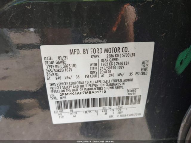 2021 FORD EDGE 2FMPK4AP7MBA01710 Photo 8