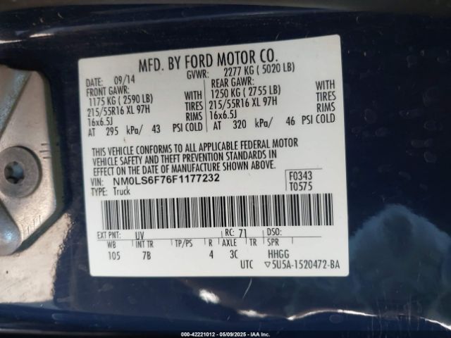 NM0LS6F76F1177232 Ford Transit Connect Xlt