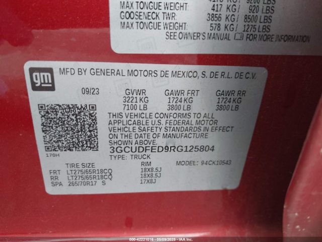 3GCUDFED9RG125804 Chevrolet l84
