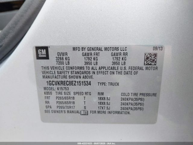 1GCVKREC8EZ151534 Chevrolet Silverado 1500 2lt
