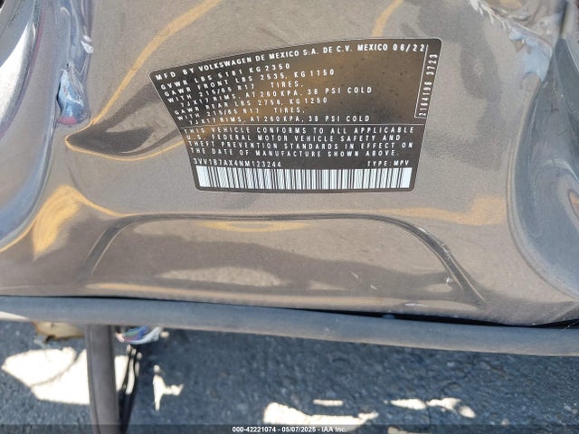 42221074 :رقم المزاد ، 3VV1B7AX4NM123244 vin ، 2022 Volkswagen Tiguan 2.0t S مزاد بيع