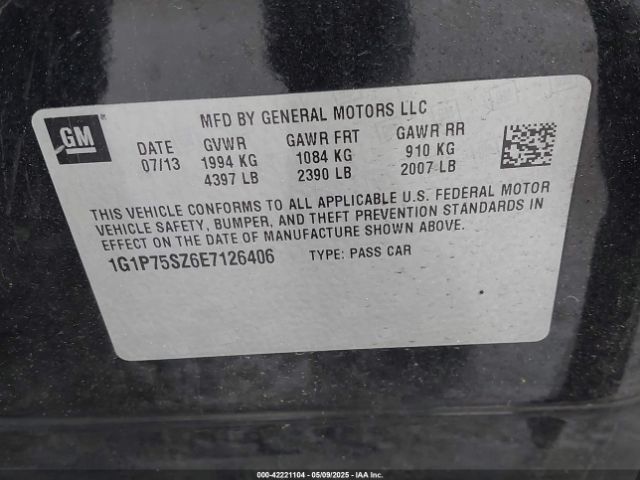 1G1P75SZ6E7126406 Chevrolet Cruze Diesel
