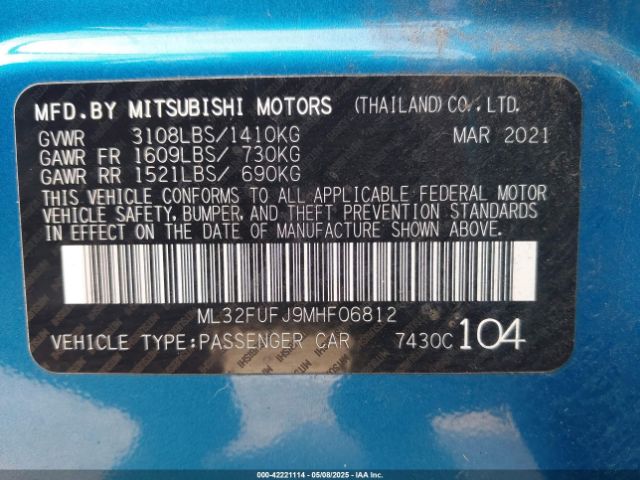 ML32FUFJ9MHF06812 Mitsubishi Mirage G4 Carbonite Edition/es/le