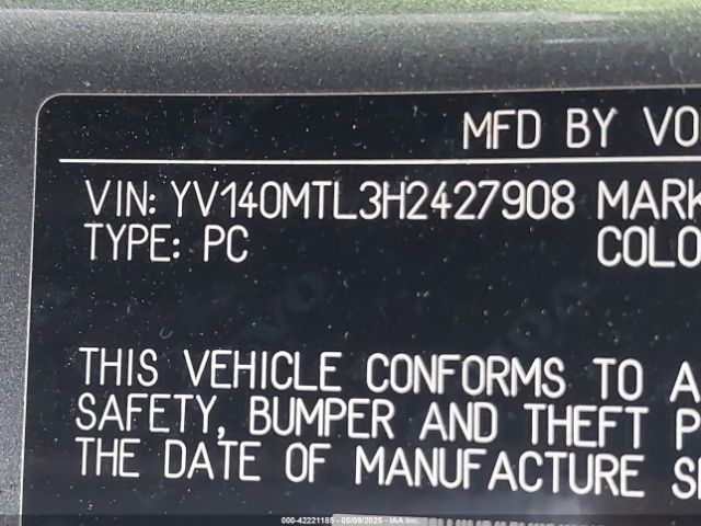 YV140MTL3H2427908 Volvo S60 T5 Dynamic