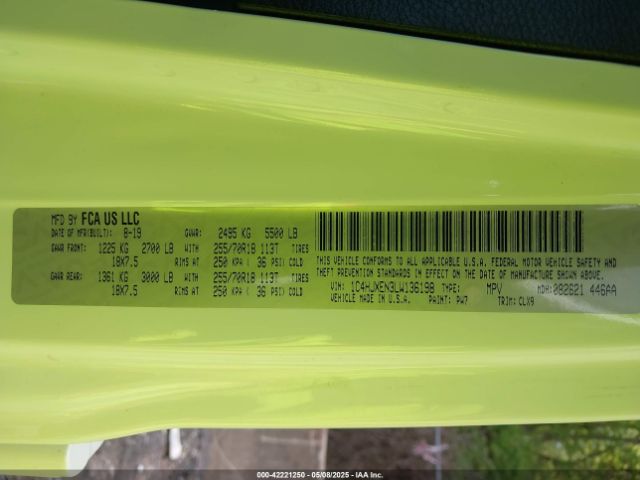 2020 JEEP WRANGLER UNLIMITED 1C4HJXEN3LW136198 Photo 8