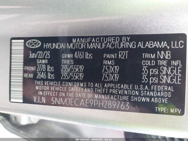 2023 HYUNDAI TUCSON 5NMJECAE9PH289763 Photo 8