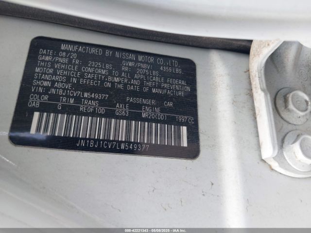 JN1BJ1CV7LW549377 Nissan Rogue Sport Sv Fwd Xtronic Cvt