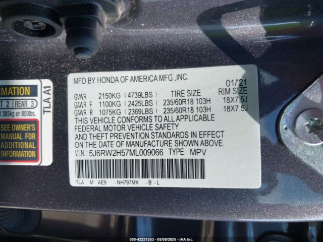 2021 HONDA CR-V 5J6RW2H57ML009066 Photo 8