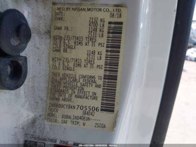 1N6BD0CT8KN705506 Nissan FRONTIER S