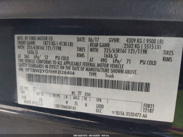 1FTBW2YG1HKB26484 Ford Transit-350