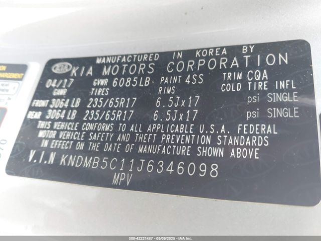 KNDMB5C11J6346098 KIA SEDONA LX
