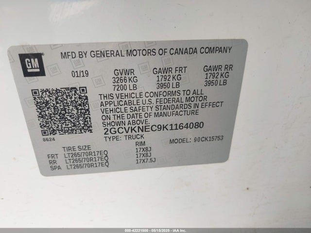 2GCVKNEC9K1164080 Chevrolet Silverado 1500 Ld Wt