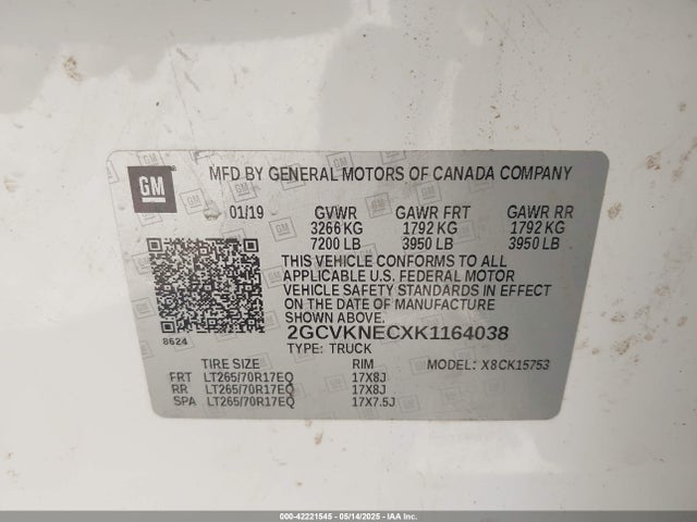 2GCVKNECXK1164038 Chevrolet Silverado 1500 Ld Wt